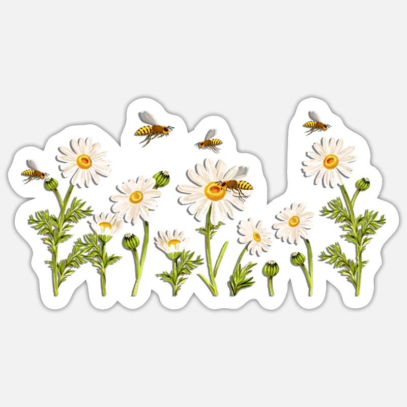 Marguerites Gänseblümchen Sommer Gänseblümchen Blumengarten Sticker Größe S (10 x 10 cm)