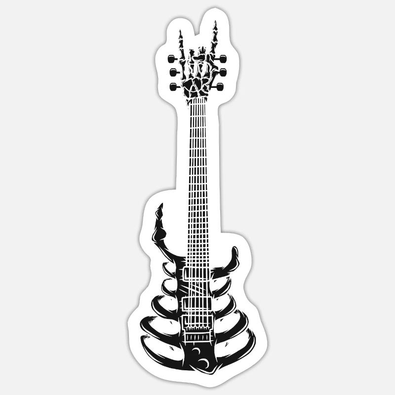 Rock & Roll Skeleton Guitar Music Lover Sticker size S (10 x 10 cm)