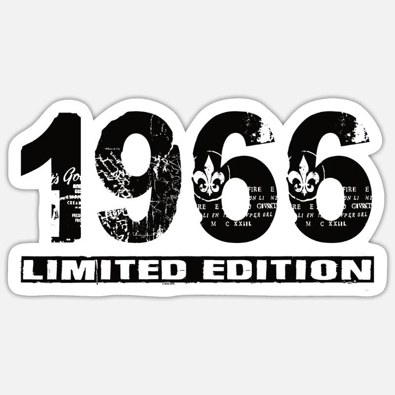 Édition limitée 1966 - Sticker taille S (10 x 10 cm) - blanc mat
