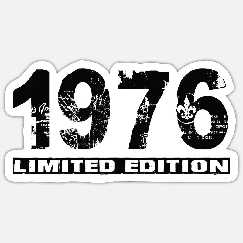 Édition limitée 1976 - Sticker taille S (10 x 10 cm) - blanc mat