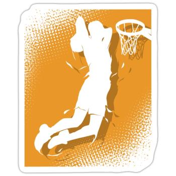 Basketball Basketballer - Sticker Größe S (10 x 10 cm) - Mattweiß - Vorne