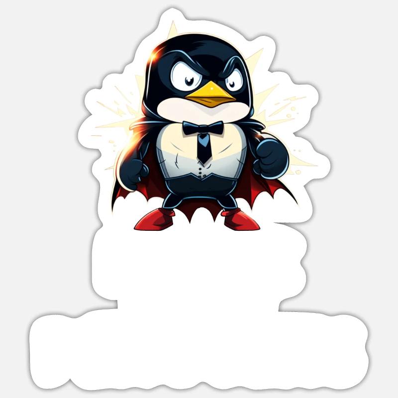 Linux Powered By Penguins - Sticker Größe S (10 x 10 cm) - Mattweiß