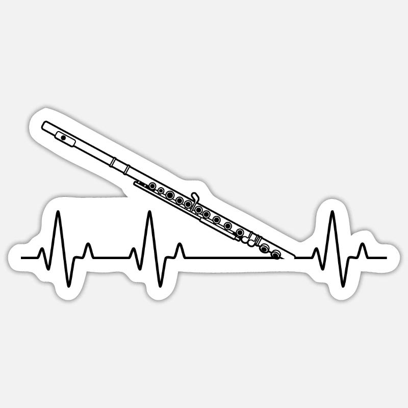 Querflöte Querflötenspieler Querflötist - Sticker Größe S (10 x 10 cm) - Mattweiß