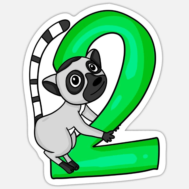 2 Jahre alt - Sticker Größe S (10 x 10 cm) - Mattweiß