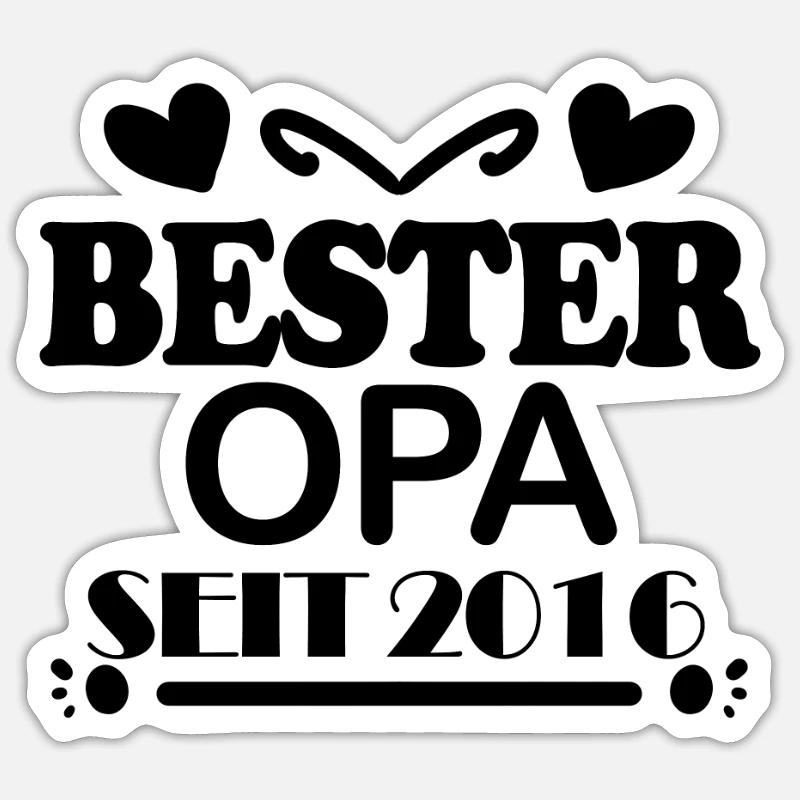 Bester Opa seit 2016 - Sticker Größe S (10 x 10 cm) - Mattweiß