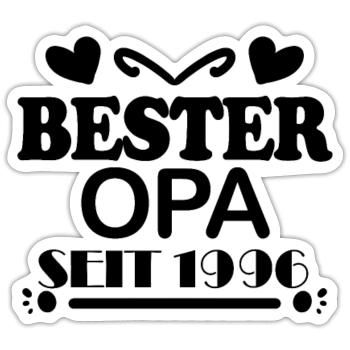 Bester Opa seit 1996 - Sticker Größe S (10 x 10 cm) - Mattweiß - Vorne