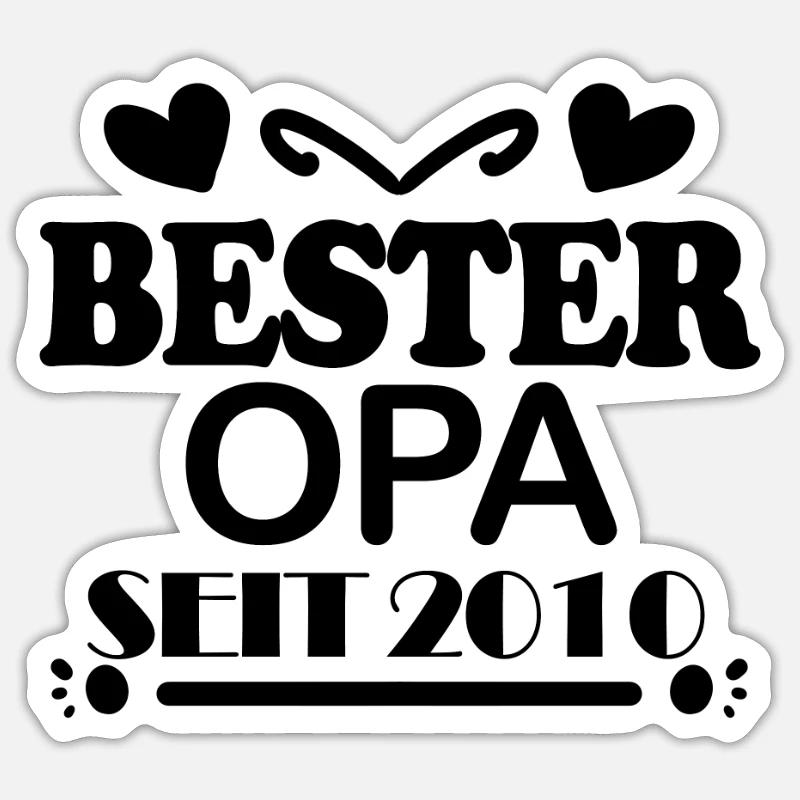 Bester Opa seit 2010 - Sticker Größe S (10 x 10 cm) - Mattweiß