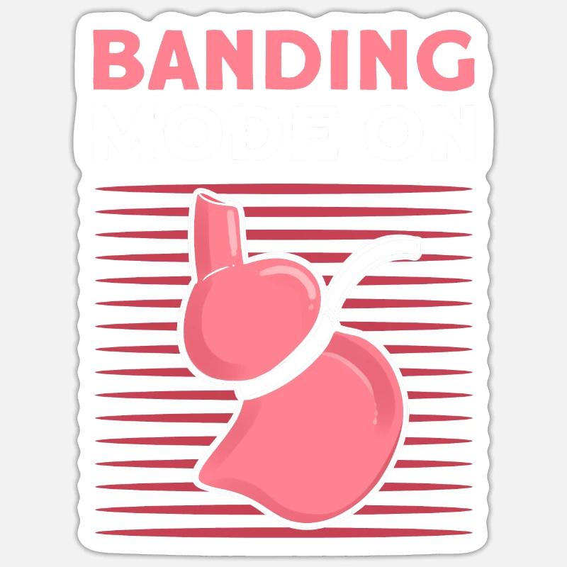 Bandmodus Ein. Magenchirurg Bypass-Operation - Sticker Größe S (10 x 10 cm) - Mattweiß