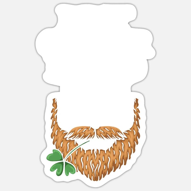 Bester Ingwer-bart-mann Aller Zeiten Kleeblatt - Sticker Größe S (10 x 10 cm) - Mattweiß