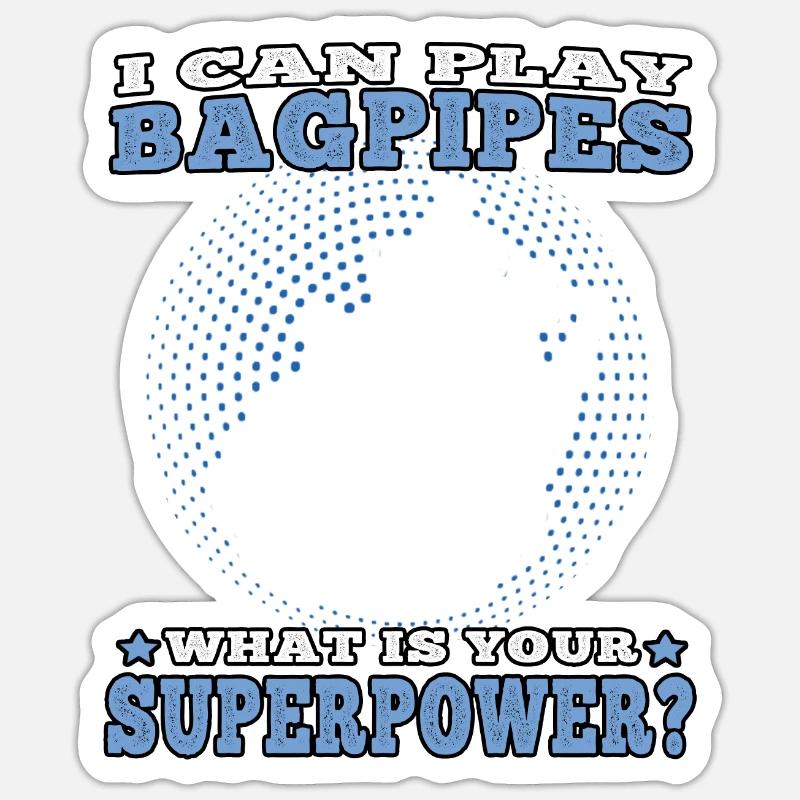 Je joue de la cornemuse Cornemuse écossaise Sticker taille S (10 x 10 cm)