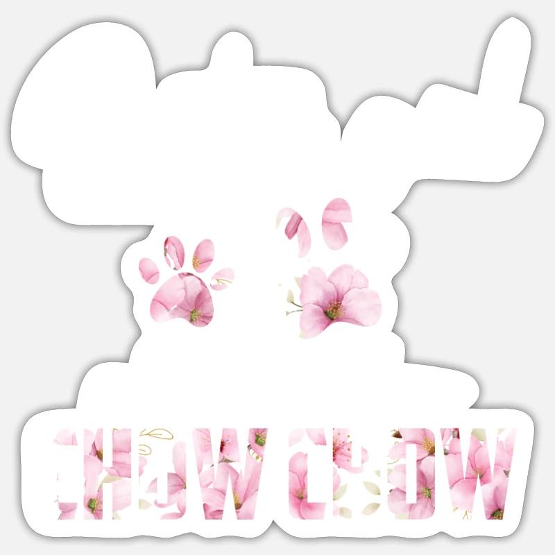 Chow Chow - Sticker taille S (10 x 10 cm) - blanc mat