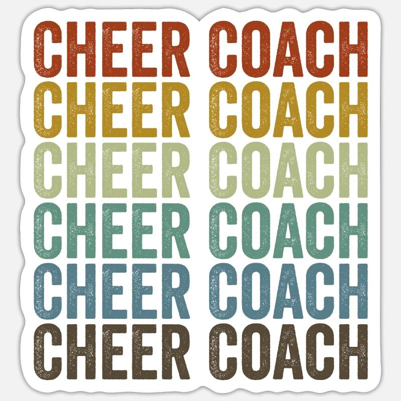 Cheer Coach Leopard - Sticker size S (10 x 10 cm) - white matte