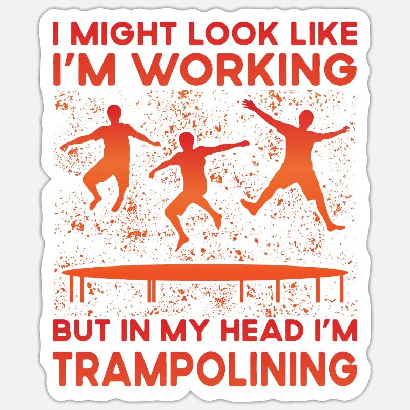 Trampoline - Sticker taille S (10 x 10 cm) - blanc mat