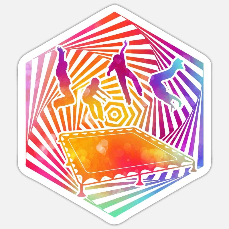 Trampoline - Sticker taille S (10 x 10 cm) - blanc mat