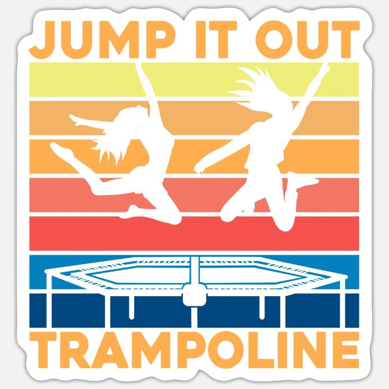 Herausspringen Trampolin - Sticker Größe S (10 x 10 cm) - Mattweiß