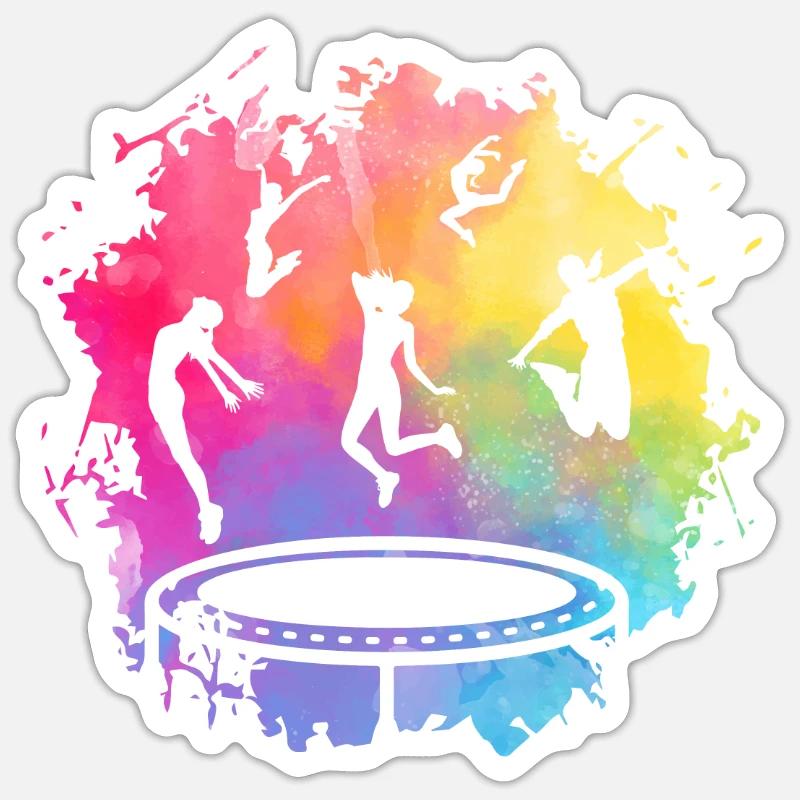 Trampoline - Sticker taille S (10 x 10 cm) - blanc mat