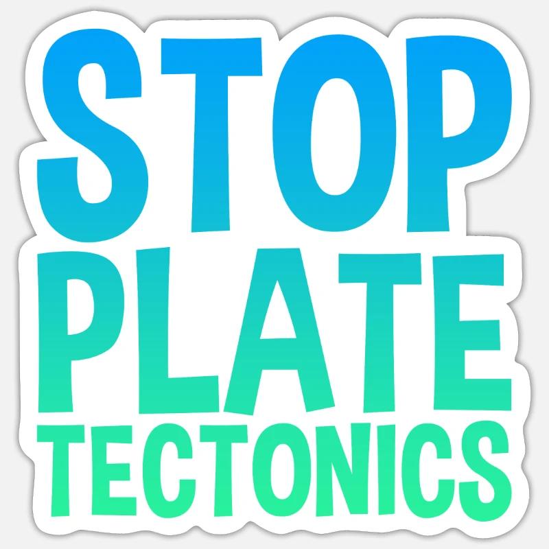 Tectonique des plaques d’arrêt - Sticker taille S (10 x 10 cm) - blanc mat