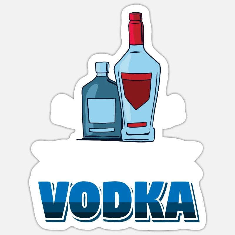 Alimenté par la vodka - Sticker taille S (10 x 10 cm) - blanc mat