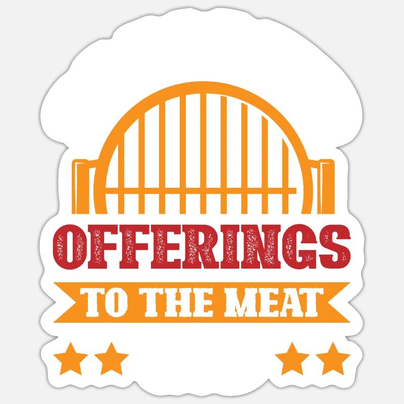 Geräucherte Opfergaben an den Fleischgott - Sticker Größe S (10 x 10 cm) - Mattweiß
