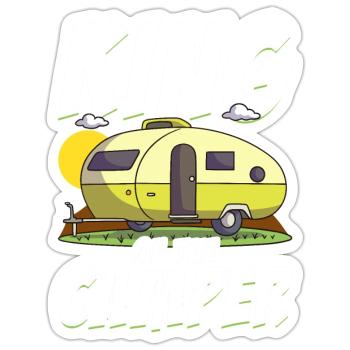 King Of The Camper Funny Camping - Sticker size S (10 x 10 cm) - white matte - Front