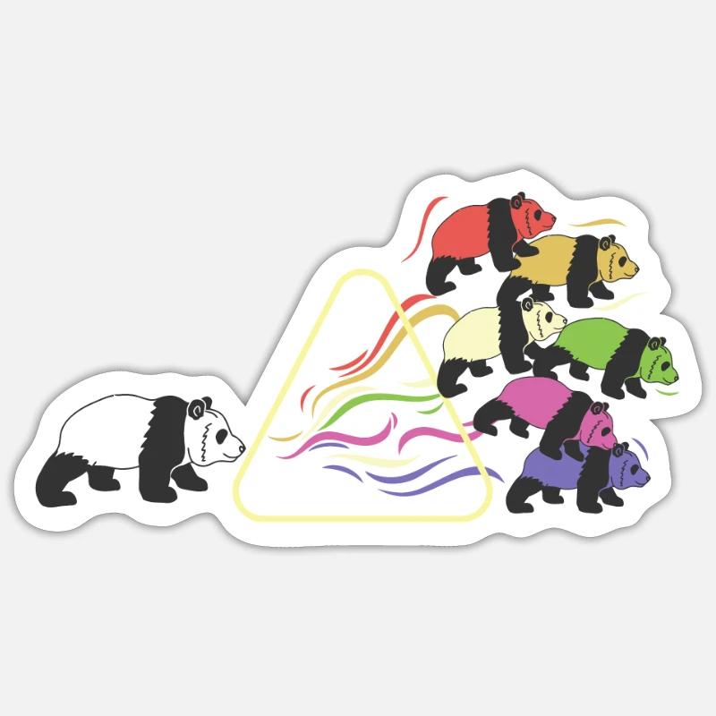 Panda Prism Rainbow Light Funny Physics Sticker size S (10 x 10 cm)