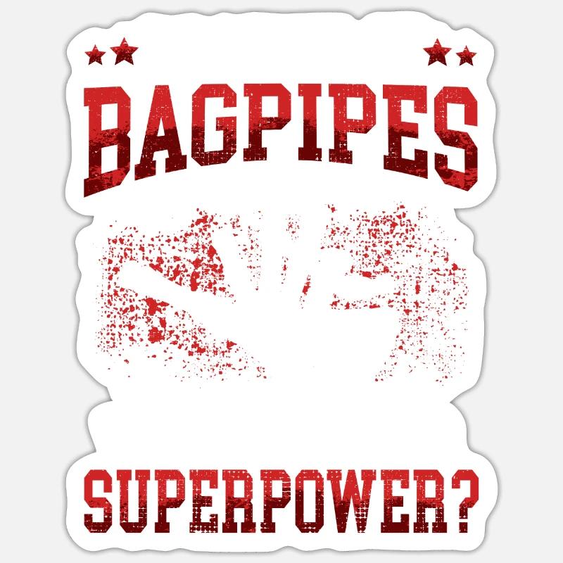 Je joue de la cornemuse Cornemuse écossaise Sticker taille S (10 x 10 cm)