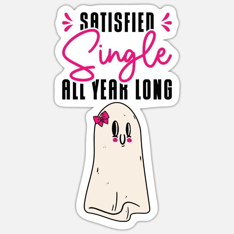 Célibataire Statut de relation satisfait Solo Single Sticker taille S (10 x 10 cm)