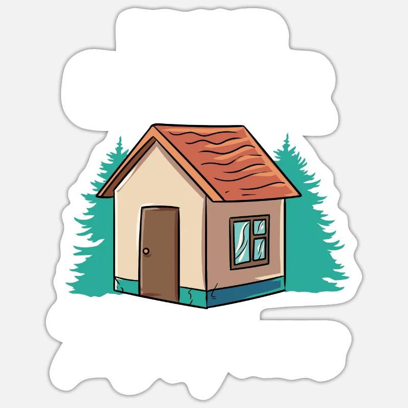Tiny House - Sticker Größe S (10 x 10 cm) - Mattweiß