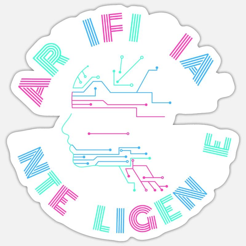 Artificial Intelligence AI Gift - Sticker size S (10 x 10 cm) - white matte