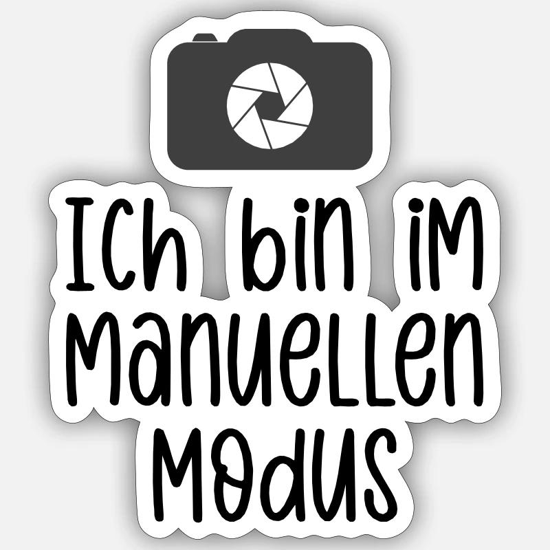 Ich bin im manuellen Modus - Sticker Größe S (10 x 10 cm) - Mattweiß