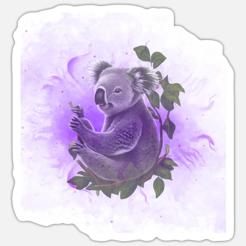 Koala Australien Geschenk - Sticker Größe S (10 x 10 cm) - Mattweiß
