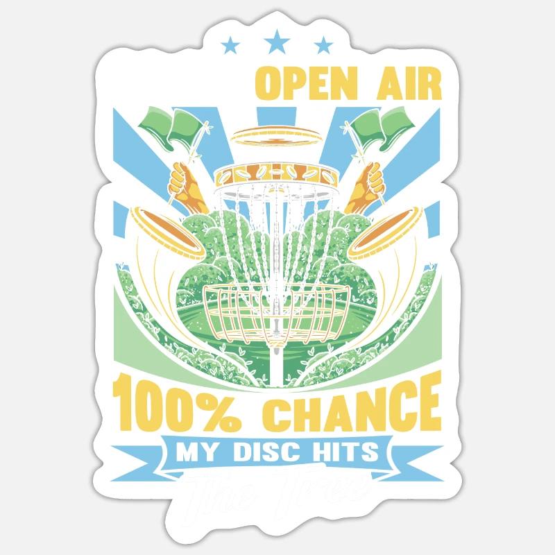 Lustiges Discgolf - Sticker Größe S (10 x 10 cm) - Mattweiß