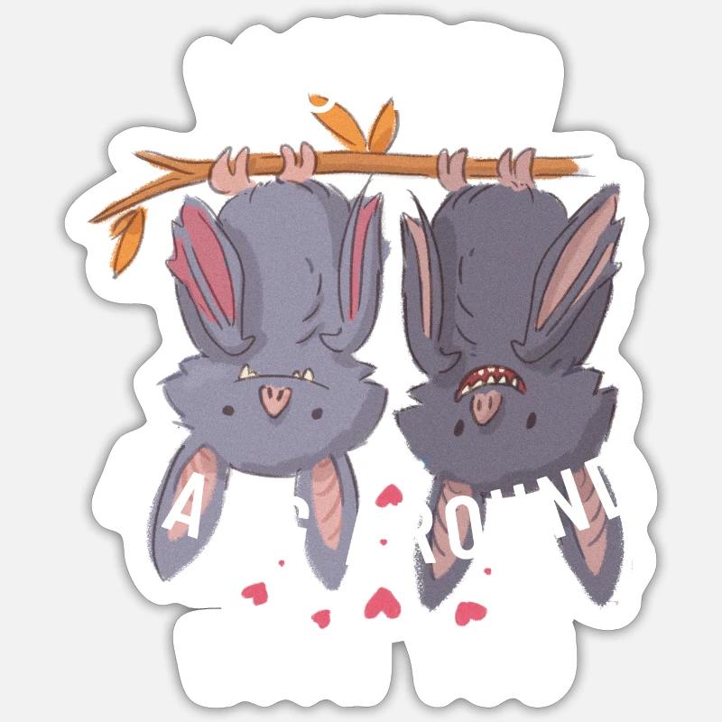 Valentine's Day Bats Saying - Sticker size S (10 x 10 cm) - white matte