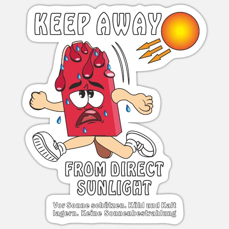 SONNENSCHUTZ EISCREME - Sticker Größe S (10 x 10 cm) - Mattweiß