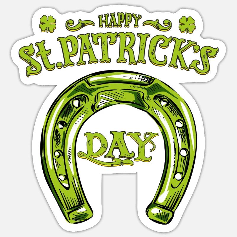 FER À CHEVAL DE LA SAINT-PATRICK Sticker taille S (10 x 10 cm)