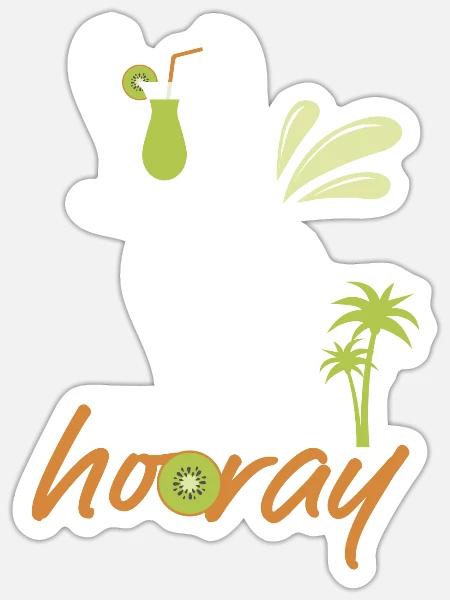 Urlaub und Sommerzeit - Sticker Größe S (10 x 10 cm) - Mattweiß