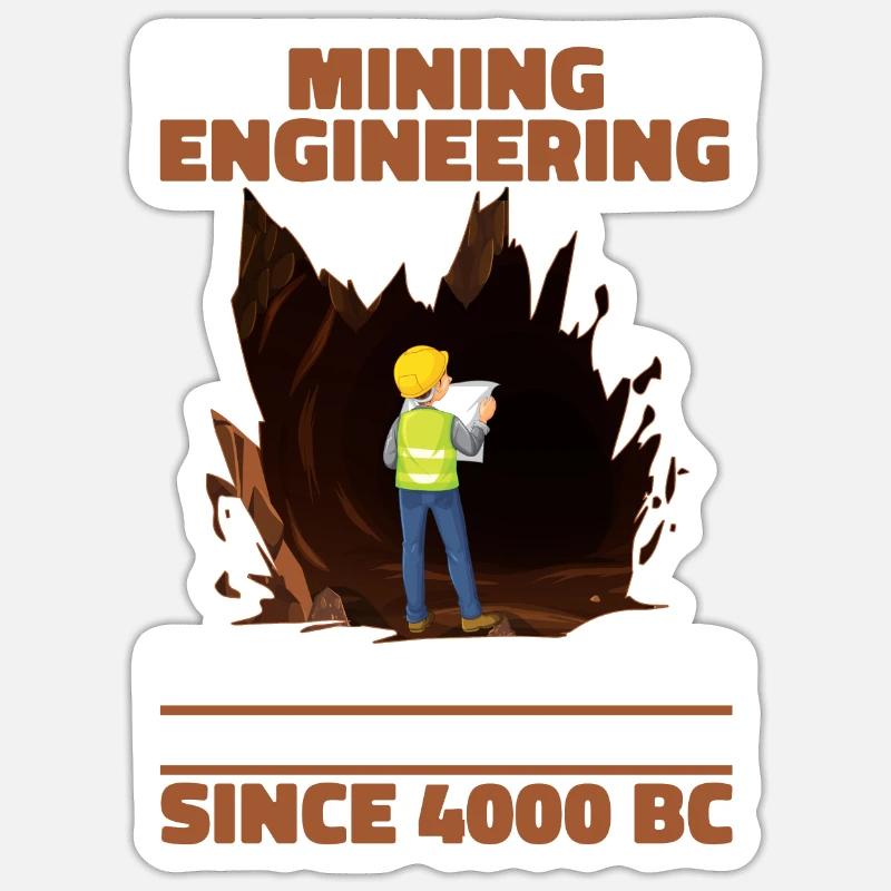 Engineer Lustig Mining Engineer - Sticker size S (10 x 10 cm) - white matte