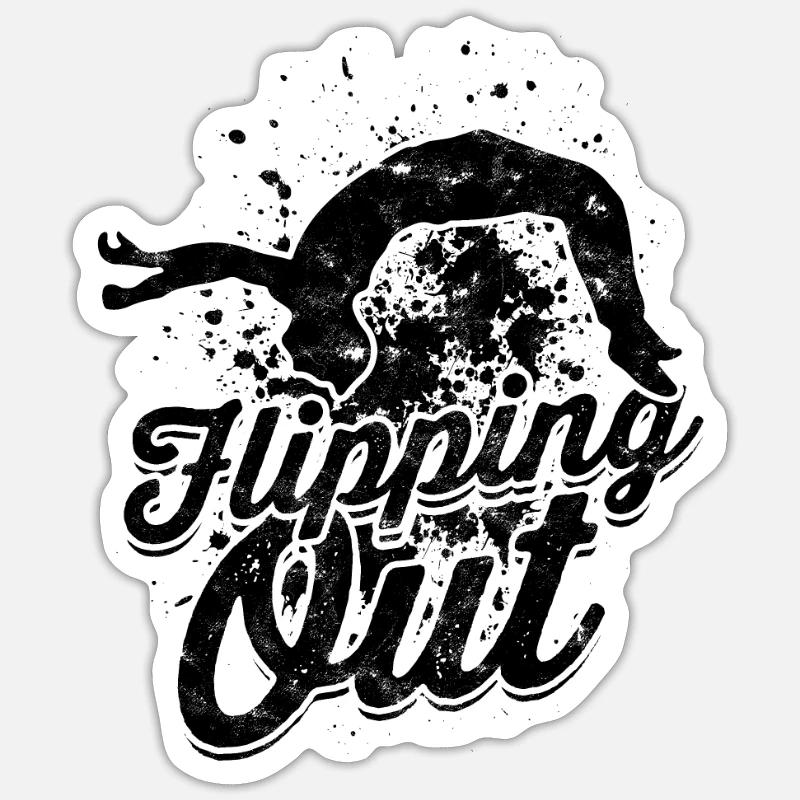 Flipping out - Acrobaties - Sticker taille S (10 x 10 cm) - blanc mat