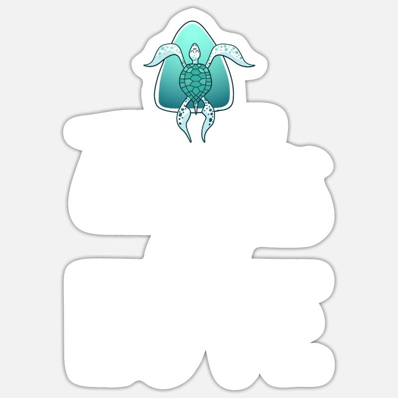 Turtle Owner Gift Turtle Lover - Sticker taille S (10 x 10 cm) - blanc mat
