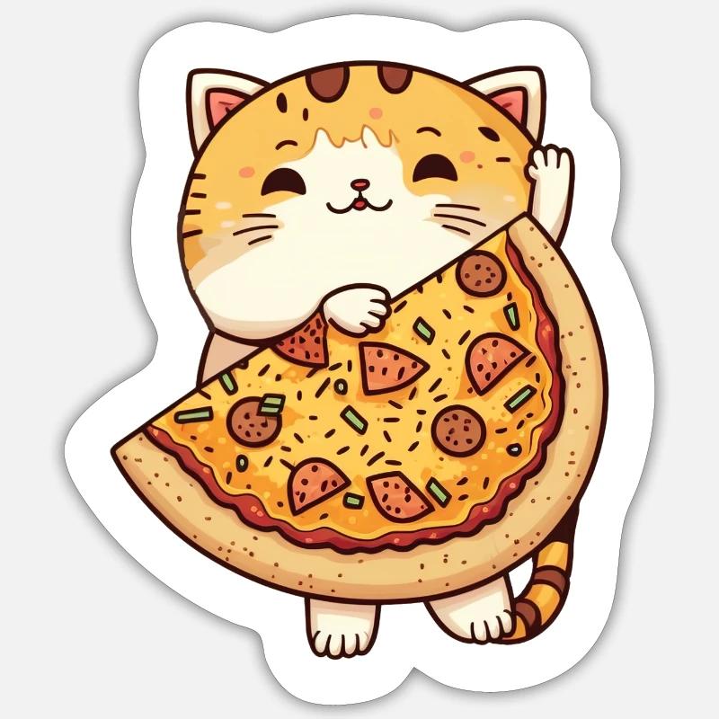 Autocollant mignon chaton chat chat mignon - Sticker taille S (10 x 10 cm) - blanc mat