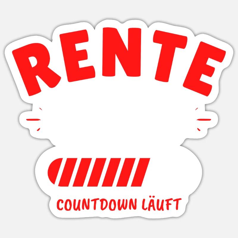 Rente 2024 - Der Countdown läuft! Das lustige - Sticker Größe S (10 x 10 cm) - Mattweiß
