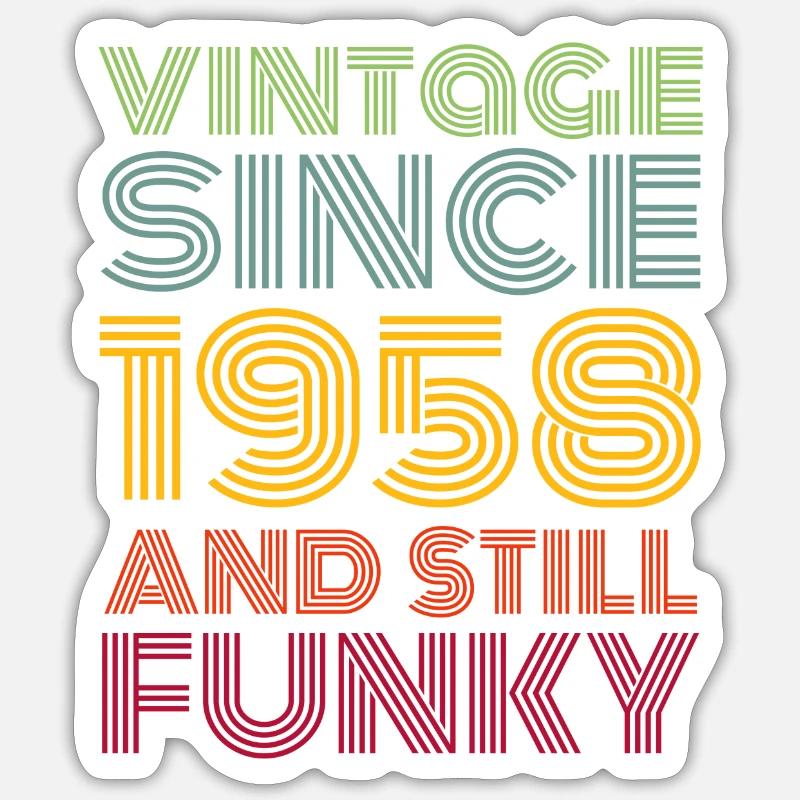 Millésime 1958 - Sticker taille S (10 x 10 cm) - blanc mat