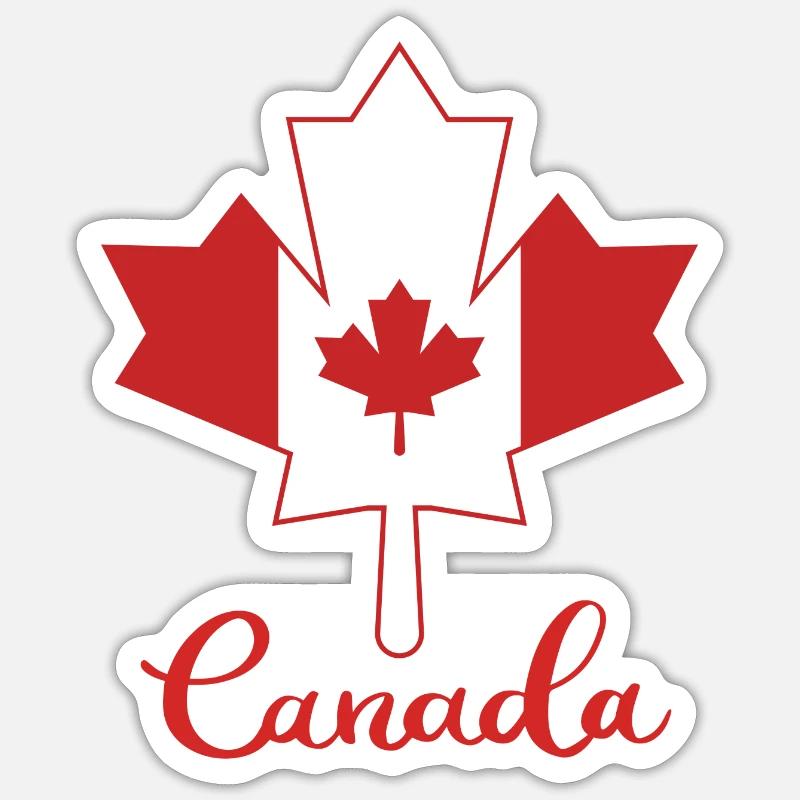Feuille d’érable du Canada Drapeau de la Feuille d’érable du Canada Sticker taille S (10 x 10 cm)
