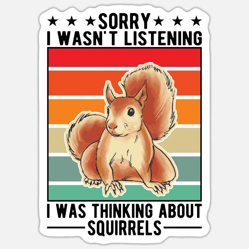 Squirrel Gift Grey Squirrel - Sticker size S (10 x 10 cm) - white matte