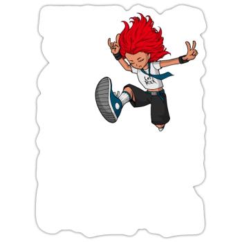 I'm 8 - Girl Rocker - Sticker size S (10 x 10 cm) - white matte - Front