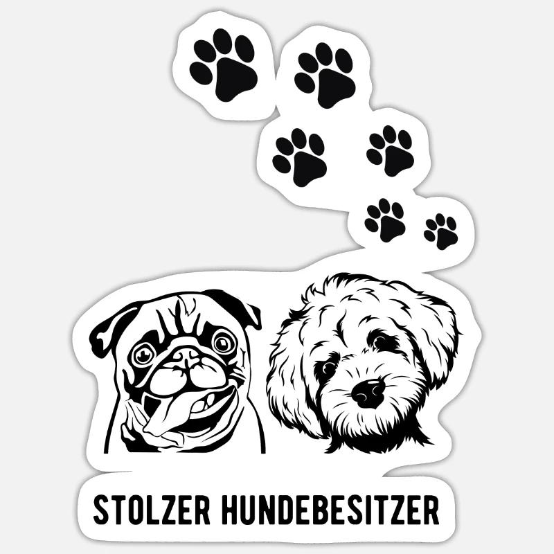 Hundebesitzer - Sticker Größe S (10 x 10 cm) - Mattweiß