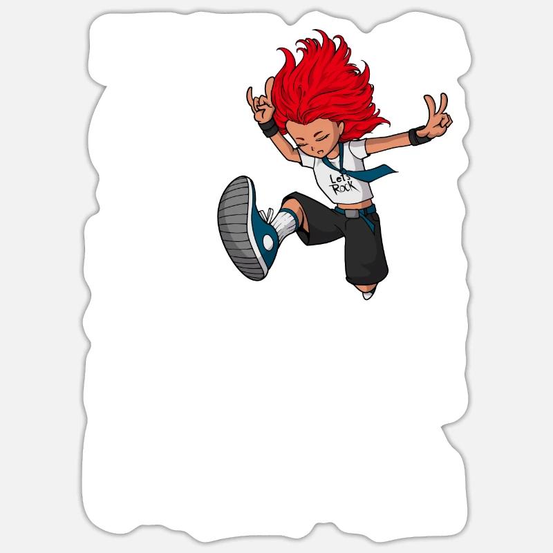 Ich bin 9 - Mädchen Rocker - Sticker Größe S (10 x 10 cm) - Mattweiß