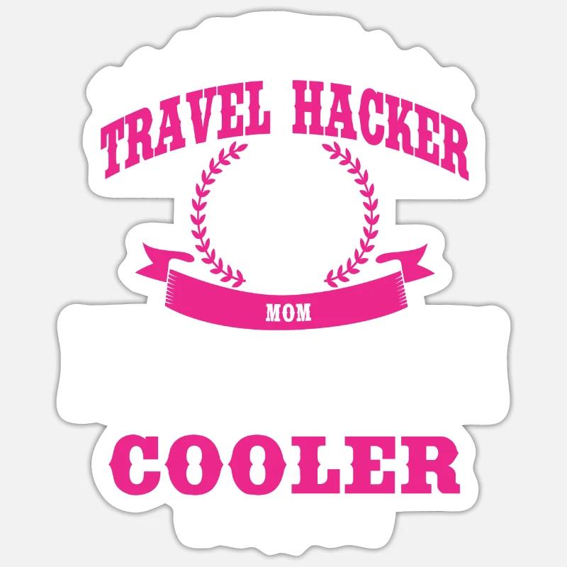 Travel Hacker Mutter - Sticker Größe S (10 x 10 cm) - Mattweiß