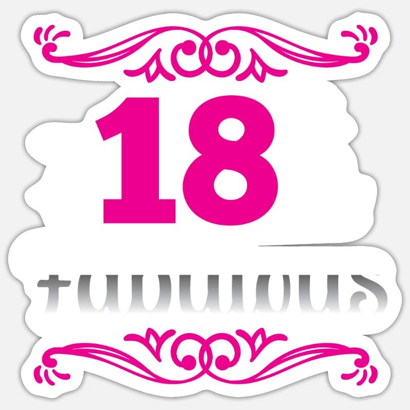 18 et fabuleux dix-huit ans - Sticker taille S (10 x 10 cm) - blanc mat
