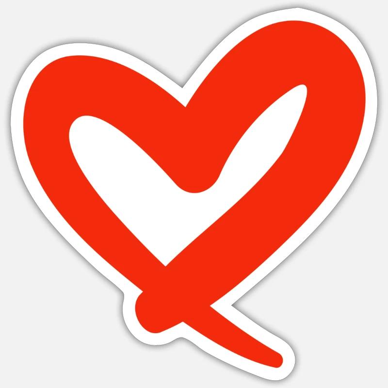 Saint-Valentin, Saint-Valentin, Saint-Valentin - Sticker taille S (10 x 10 cm) - blanc mat